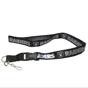 Raiders Lanyard Breakaway with Key Ring - Black